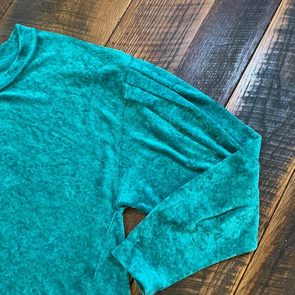 Free People We The Free Milan Crushed Velvet Pullover Women’s XS | Teal Blue - Picture 4 of 9